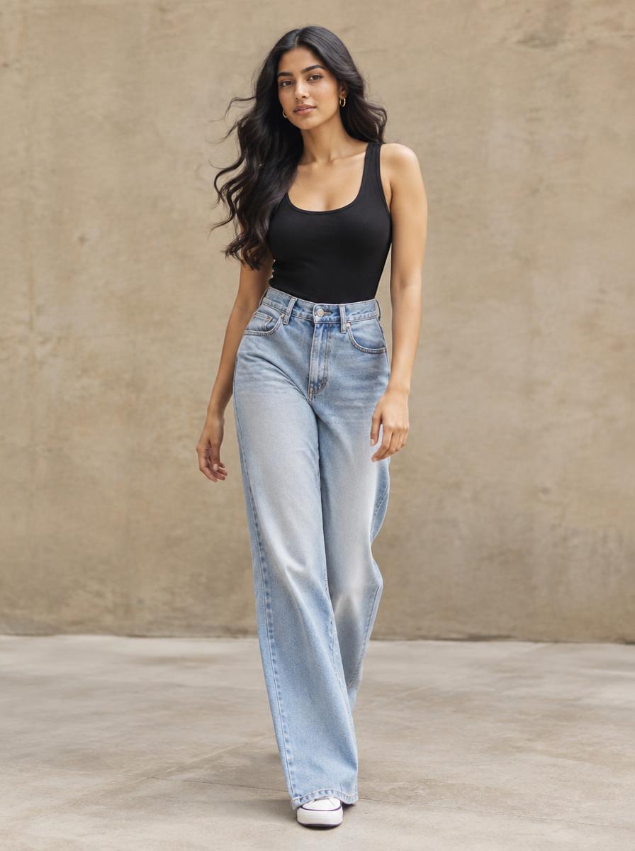 Wide leg jeans